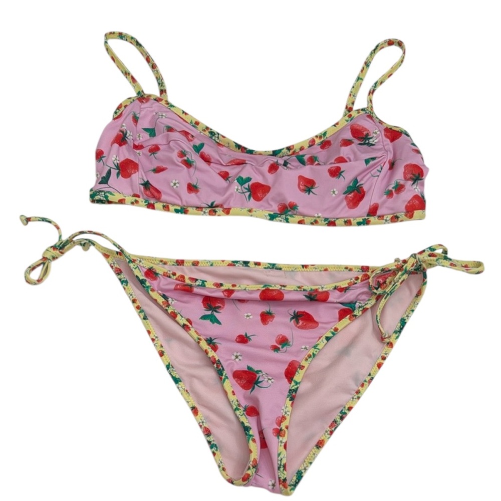 Bananamoon Strawberry Print Bikini Set sz M